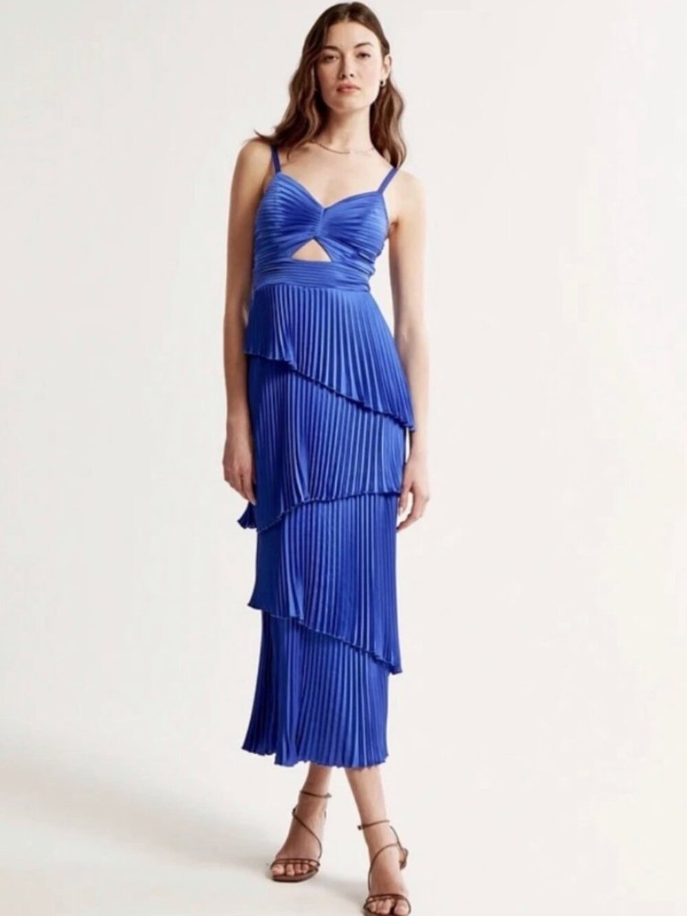 Royal Blue Tiered Pleated Abercrombie and Fitch Dress